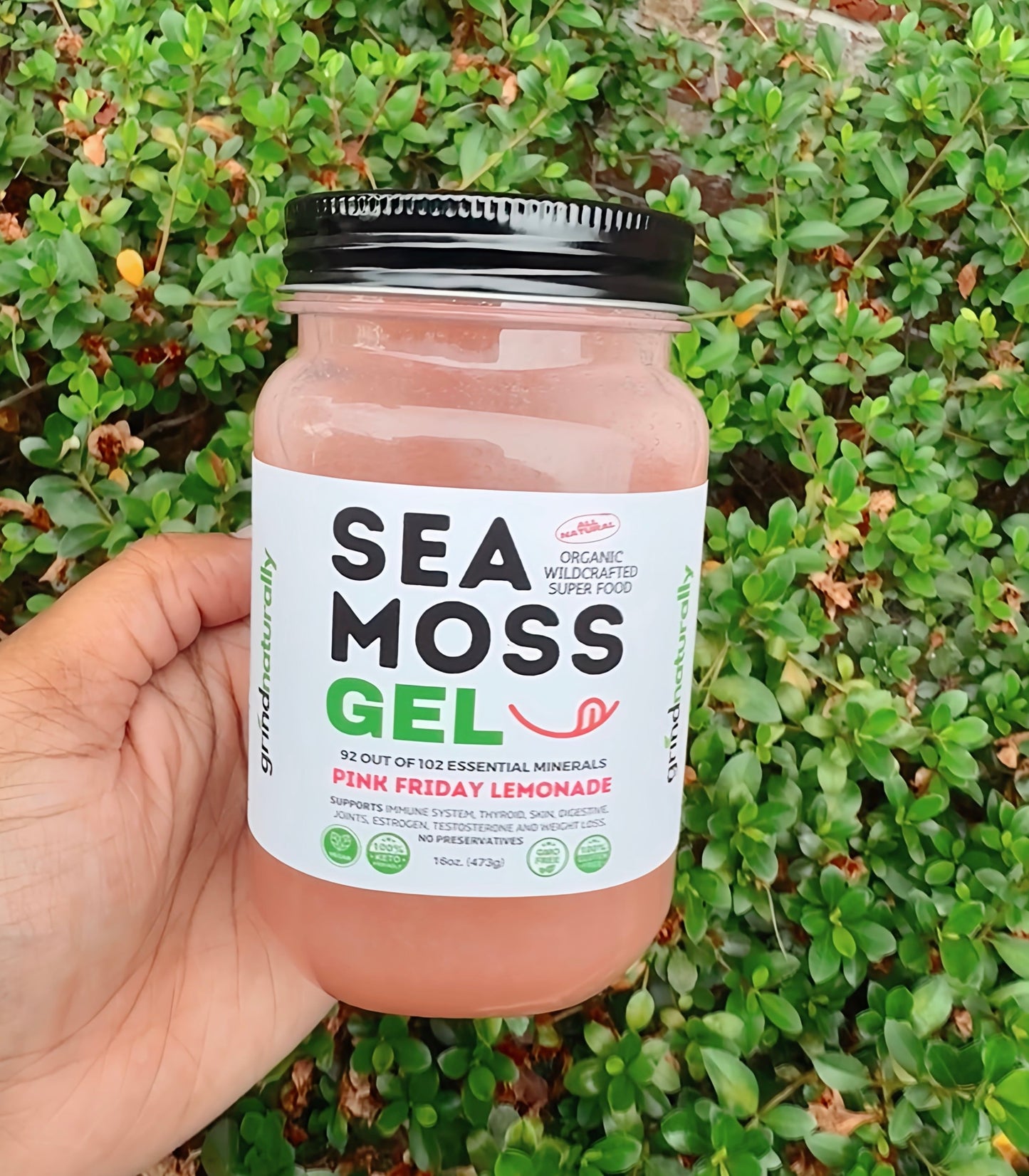 Pink Lemonade Sea Moss Gel - Dr. Sebi Inspired 100% Raw Organic - Wild Harvested Sea Moss