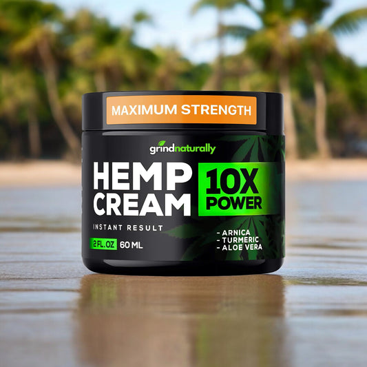 HEMP CREAM - 10X POWER ORGANIC MAXIMUM STRENGTH TOPICAL PAIN RELIEF