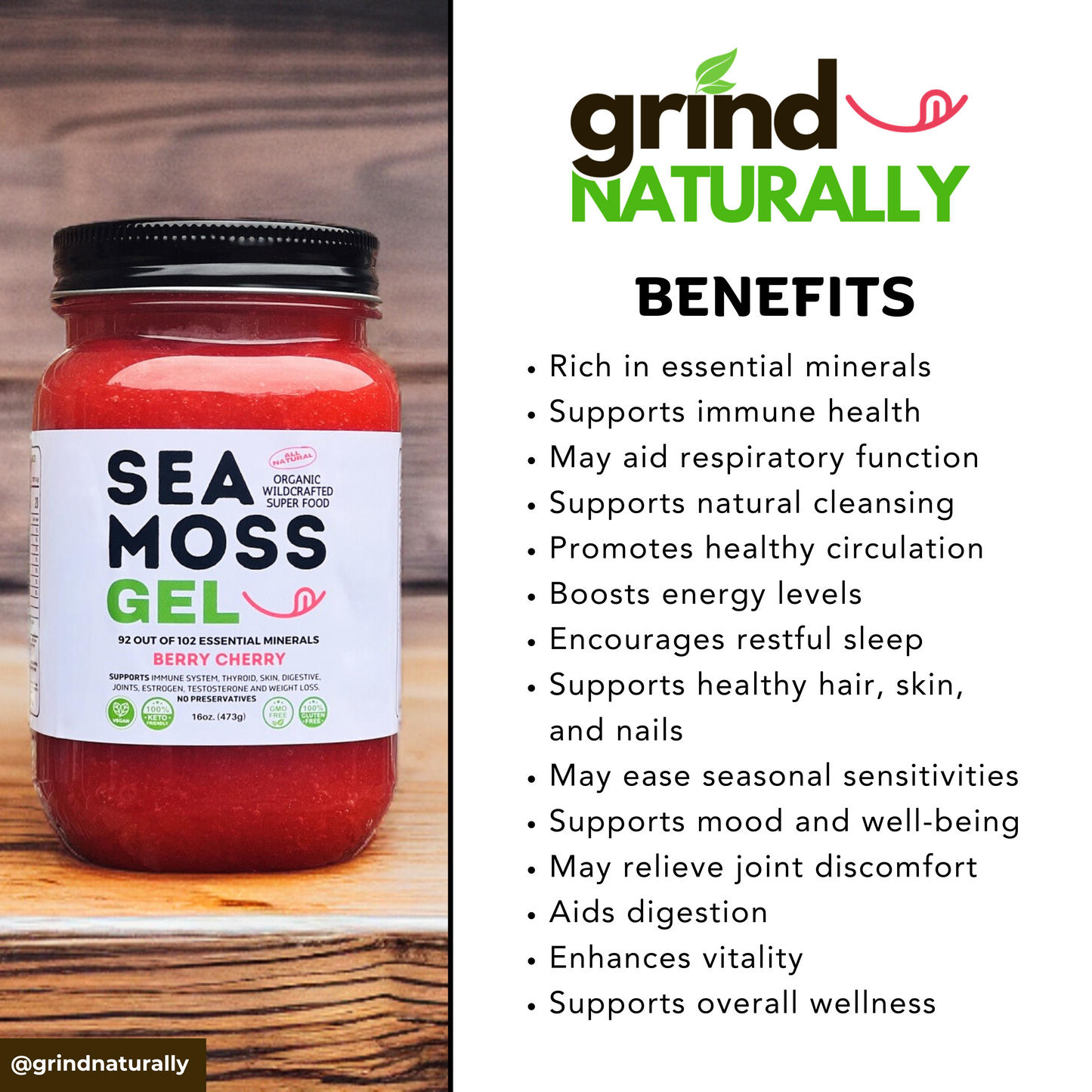 Original Sea Moss Gel - Dr. Sebi Inspired 100% Raw Organic - Wild Harvested Sea Moss