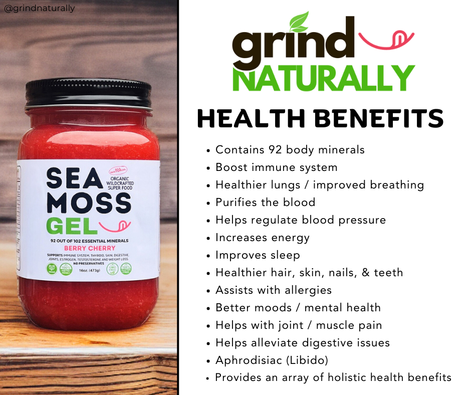 Pink Lemonade Sea Moss Gel - Dr. Sebi Inspired 100% Raw Organic - Wild Harvested Sea Moss